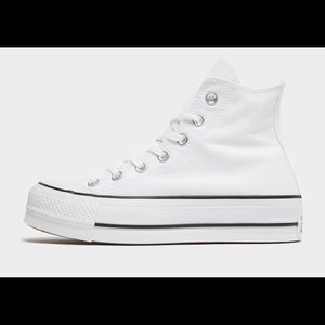 White Converse Platforms Hi , (New with box)